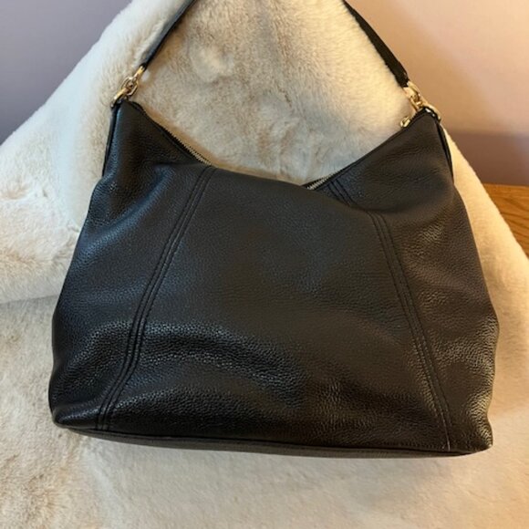 Michael Kors Black Pebble Leather with Braided Trim - Hobo - Picture 3 of 5